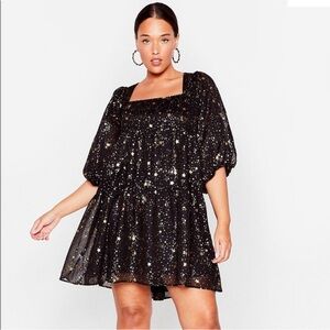 Nasty Gal Star Light Plus Mini Dress - US 16